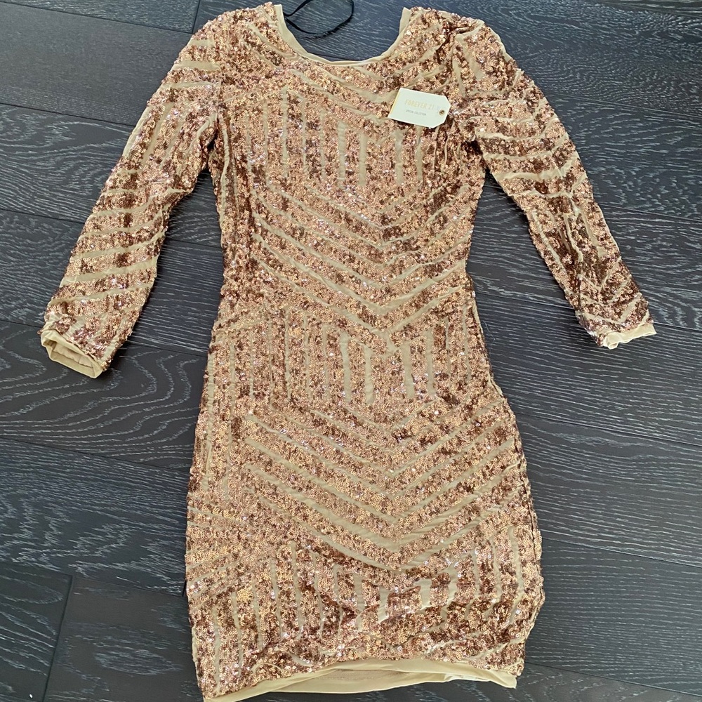 Forever 21 Rose Gold Sequin Dress